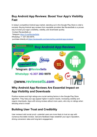 Buy Android App Reviews_ Boost Your App’s Visibility Fast