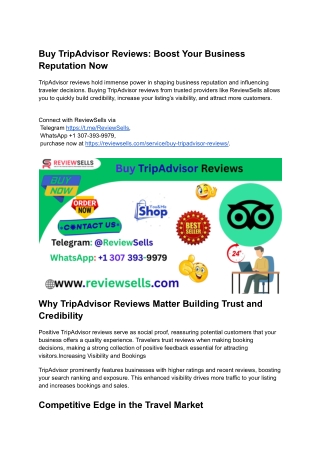 Buy TripAdvisor Reviews_ Boost Your Business Reputation Now