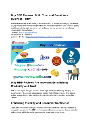 Buy BBB Reviews_ Build Trust and Boost Your Business Today