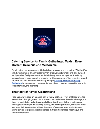 Catering Service for Family Gatherings_ Making Every Moment Delicious and Memorable