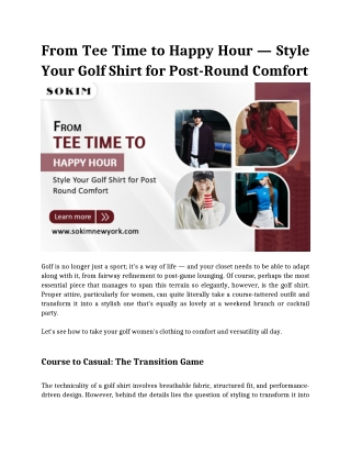 From Tee Time to Happy Hour — Style Your Golf Shirt for Post-Round Comfort