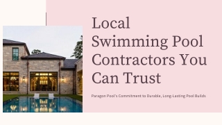 Top Swimming Pool Contractors to Trust