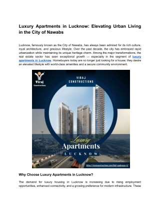 Luxury Apartments in Lucknow