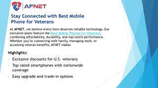 Best Phones for Veterans in 2025 – Special Discounts by AFNET