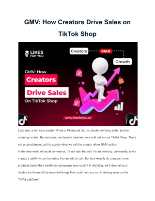 GMV_ How Creators Drive Sales on TikTok Shop