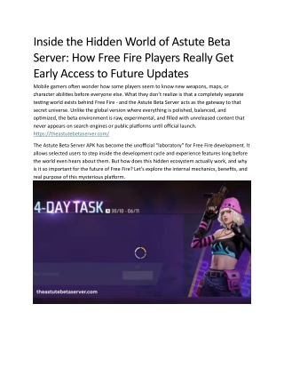 Inside the Astute Beta Server: Hidden Free Fire Features Explained