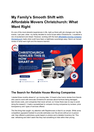 My Family's Smooth Shift with Affordable Movers Christchurch_ What Went Right