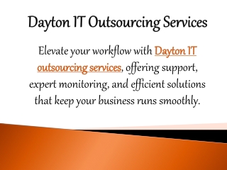 Dayton IT Outsourcing Services