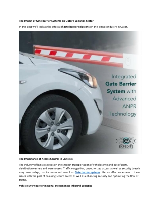 The Impact of Gate Barrier Systems on Qatar