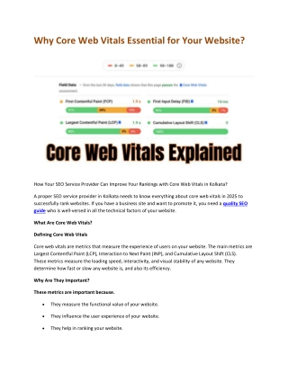 Why Core Web Vitals Essential for Your Website