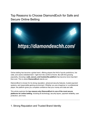 Top Reasons to Choose DiamondExch for Safe and Secure Online Betting (2)