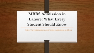 MBBS Admission in Lahore