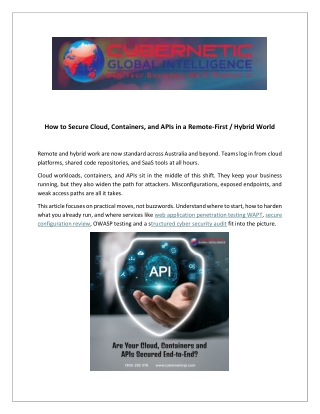How to Secure Cloud, Containers, and APIs in a Remote-First or Hybrid World (1)