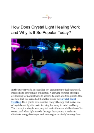 How Does Crystal Light Healing Work and Why Is It So Popular Today