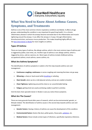 What You Need to Know About Asthma Causes, Symptoms, and Treatments