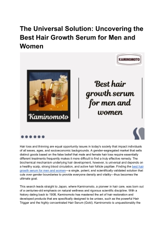 Best hair growth serum for men and women