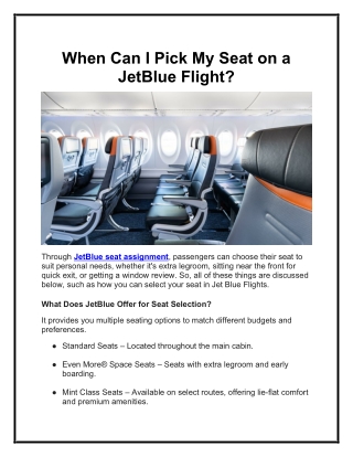 JetBlue seat assignment -  1-833-543-2021