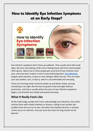 How to Identify Eye Infection Symptoms at an Early Stage