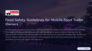 Food Safety Guidelines for Mobile Food Trailer Owners
