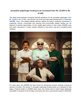 Jerusalem pilgrimage funding to be increased from Rs