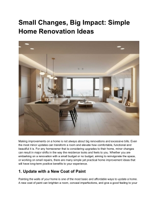 Small Changes, Big Impact_ Simple Home Renovation Ideas