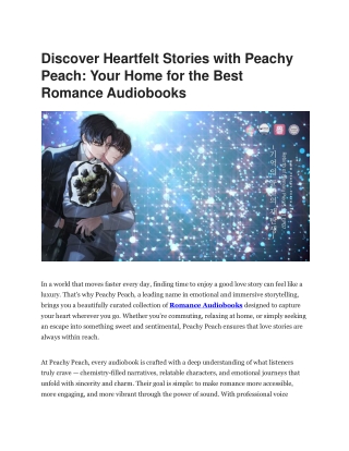 Peachy Peach Presents: Romance Audiobooks That Ignite Your Heart