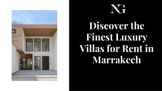 Discover the Finest Luxury Villas for Rent in Marrakech