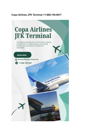 Copa Airlines JFK Terminal  1-888-738-0817