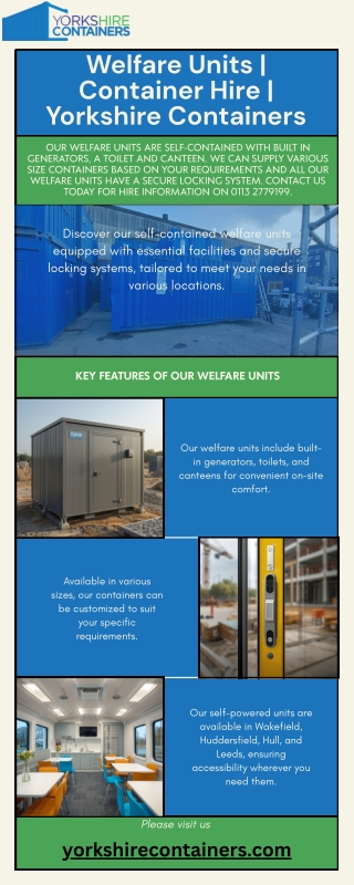 Welfare Units  Container Hire  Yorkshire Containers