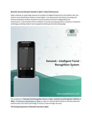 Biometric Security Elevated - Swisstek in Qatar's Critical Infrastructure