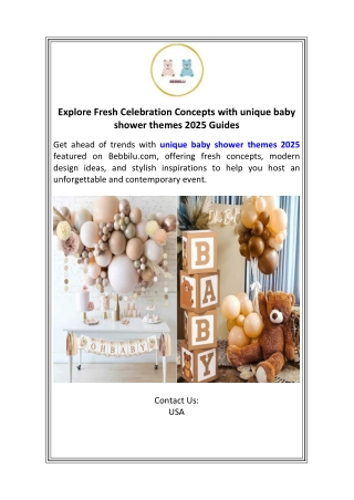 Explore Fresh Celebration Concepts with unique baby shower themes 2025 Guides