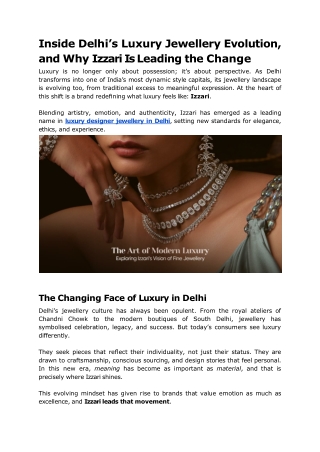 Inside Delhi’s Luxury Jewellery Evolution, and Why Izzari Is Leading the Change