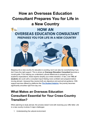 How an Overseas Education Consultant Prepares You for Life in a New Country (2)