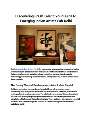 Discovering Fresh Talent_ Your Guide to Emerging Indian Artists Fair Delhi