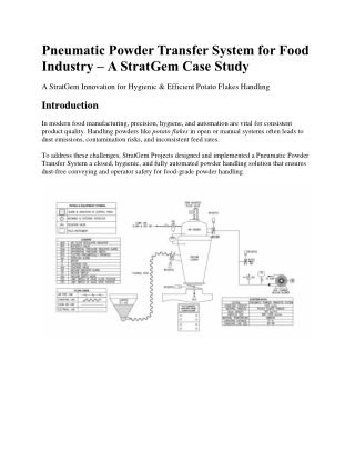 Powder Transfer System for Potato Flakes - Case Study