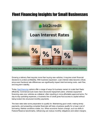 Fleet Financing Insights for Small Businesses