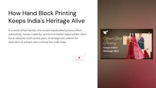 Rediscovering India’s Artistry: Hand Block Printing Explained