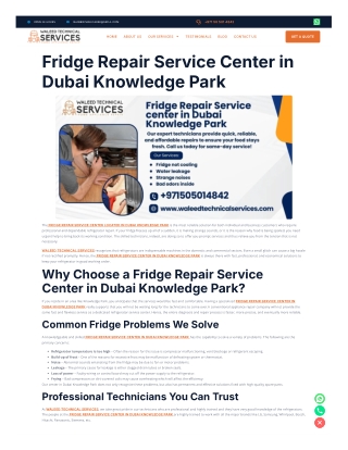 Fridge Repair Service Center in Dubai Knowledge Park