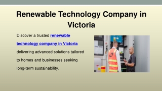 Renewable Technology Company in Victoria
