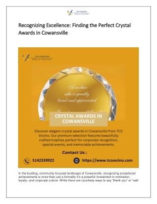 Choosing the Perfect Crystal Awards in Cowansville