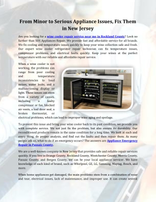 From Minor to Serious Appliance Issues, Fix Them in New Jersey