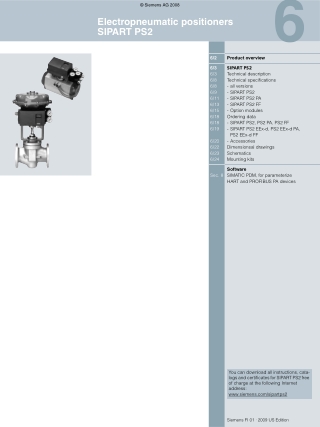 Siemens Electropneumatic Positioner SIPART Dealers | Instronline