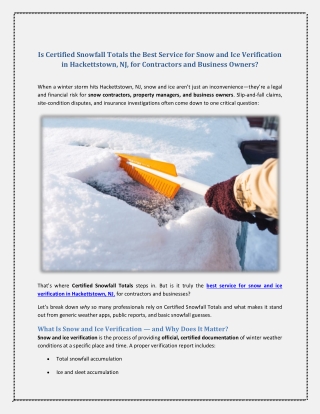 What Is Snow and Ice Verification — and Why Does It Matter
