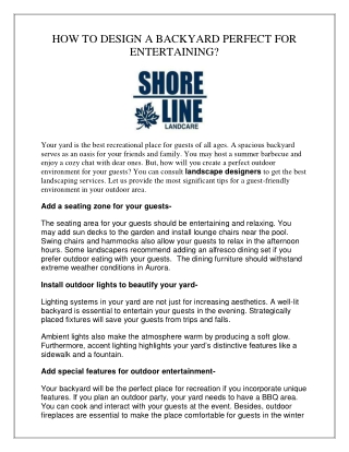 HOW TO DESIGN A BACKYARD PERFECT FOR ENTERTAINING