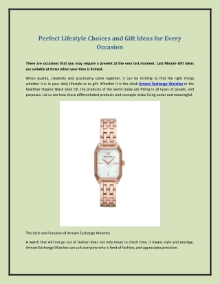 Perfect Lifestyle Choices and Gift Ideas for Every Occasion