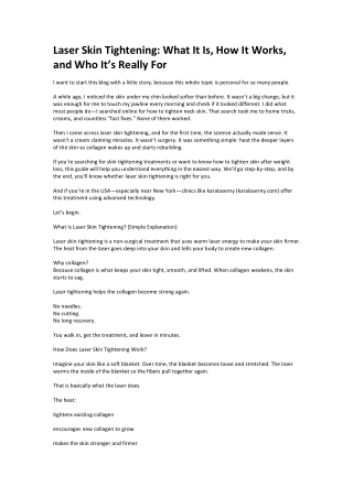 Laser Skin Tightening Guide for Natural Firmness