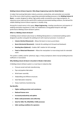 Mogra Engineering – Trusted Welding Rotator Manufacturer in Pune