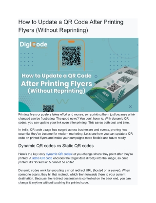How to Update a QR Code After Printing Flyers (Without Reprinting)