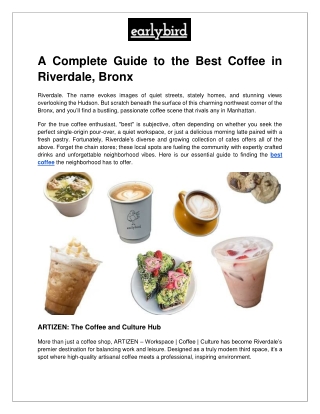 earlybirdnewyork - A Complete Guide to the Best Coffee in Riverdale, Bronx