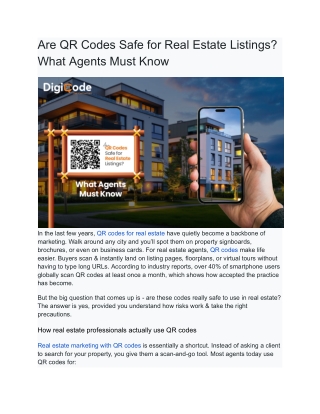 Are QR Codes Safe for Real Estate Listings? What Agents Must Know